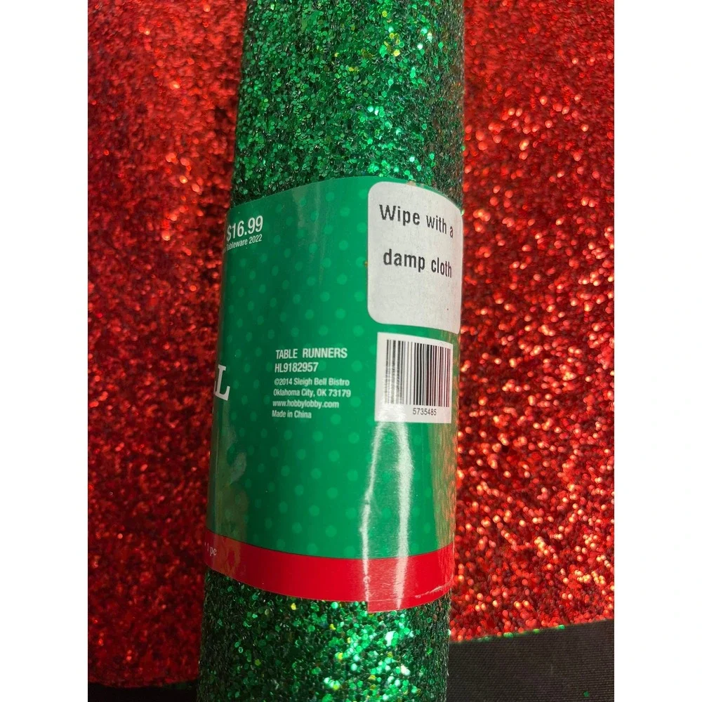 Sleigh Belle Bistro Glitter Table Runner + Mats - 72x13